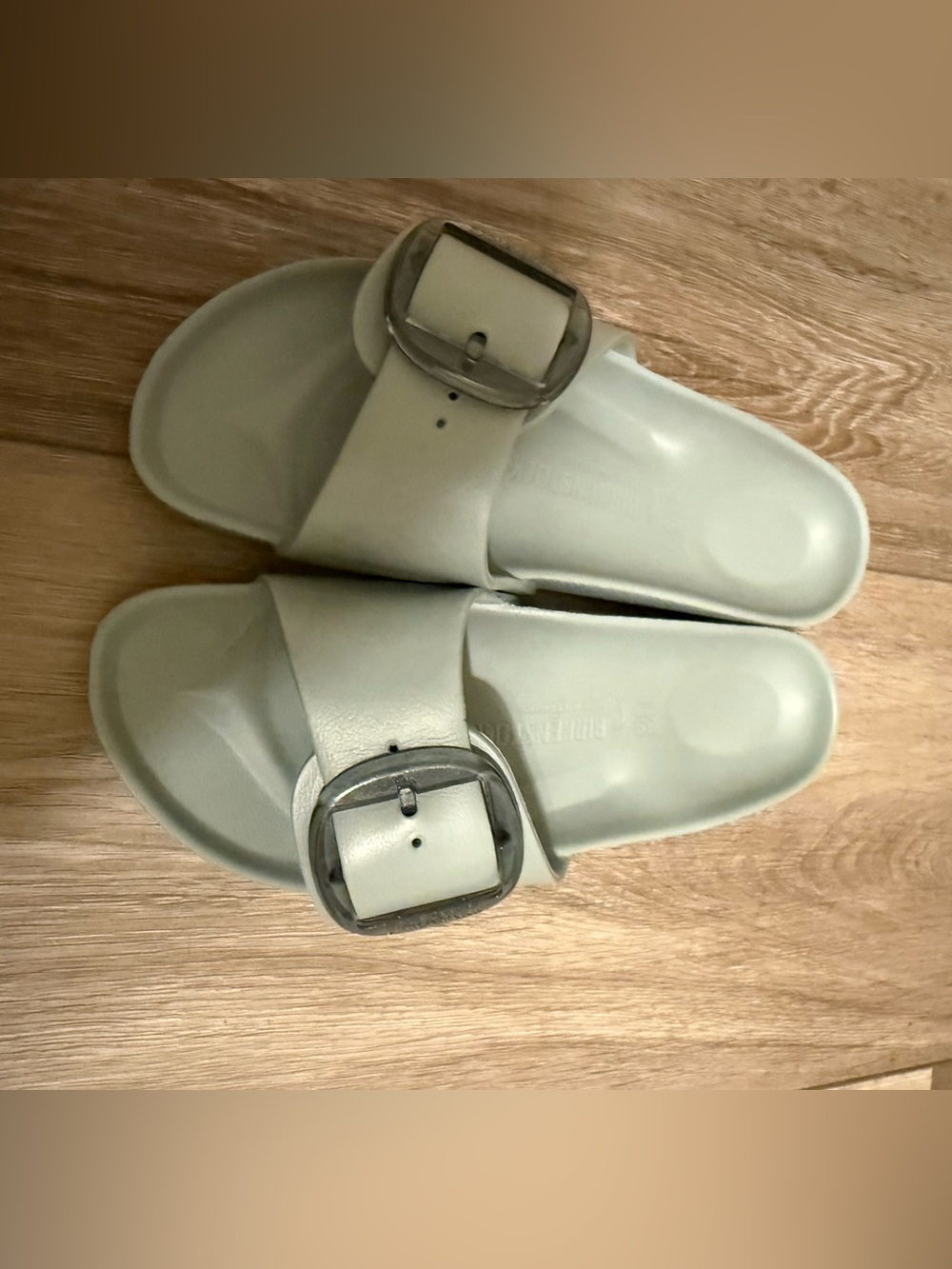 Birkenstock Mint Green Single-Buckle Slide Sandals - Big Buckle Madrid - Picture 2 of 6